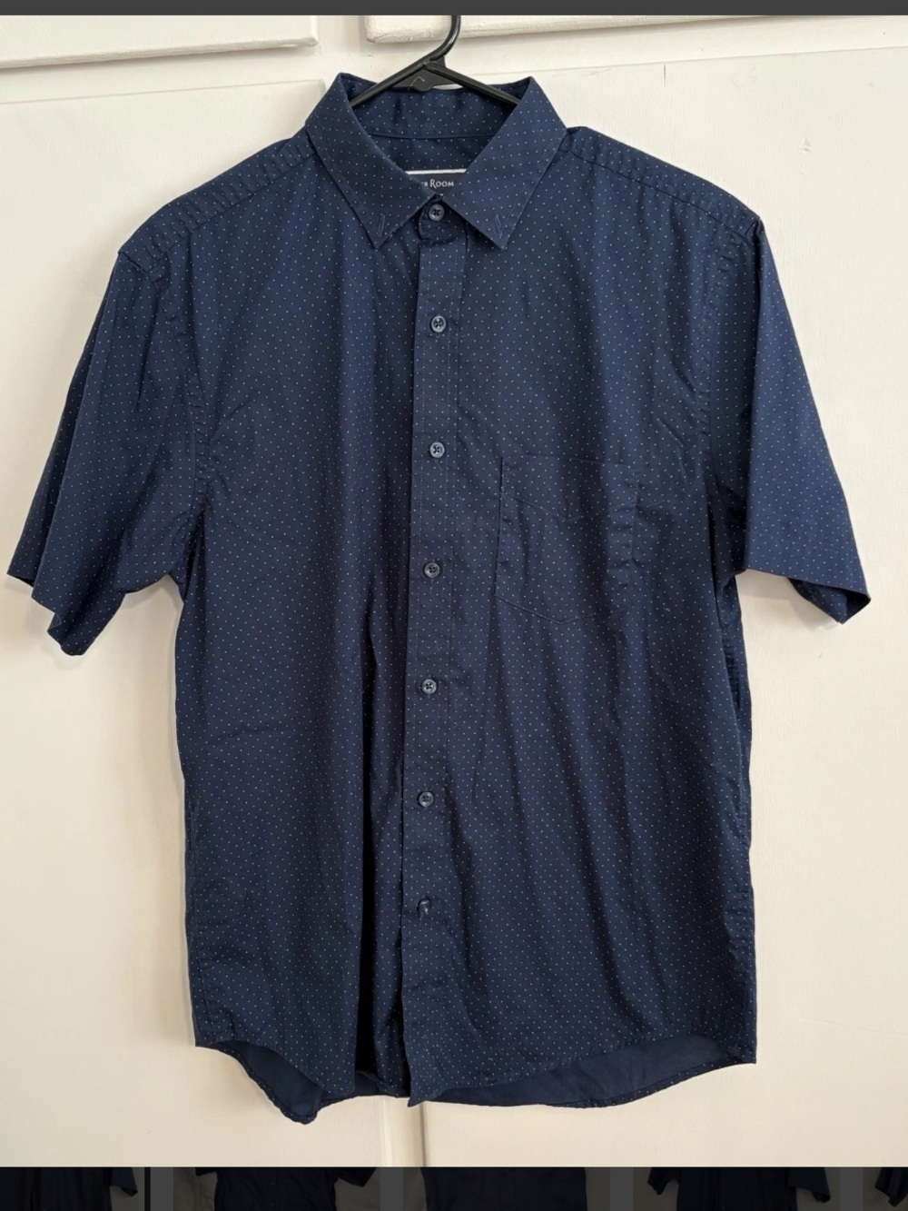 Flawless Blue Polka Dot Men’s Medium Short Sleeve Button Up Shirt By Club Room - Picture 1 of 9